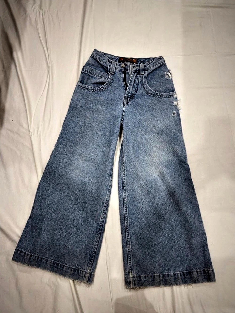 JNCO Parachute Action Packed Wide Leg Jeans Size 10 Blue